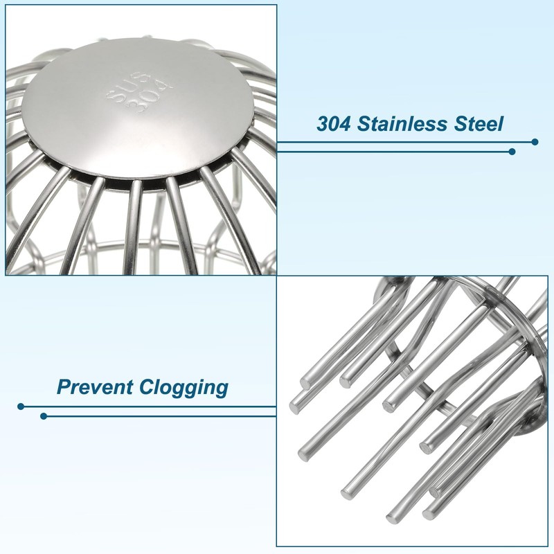 PATIKIL Gutter Guard, 304 Stainless Steel Down Pipe Strainer, Anti-Blocking