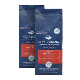 Costa Rican Coffee ROBLESABANA Naranjo Semiwashed process - SPECIAL RESERVE- Single Origin, Specialty grade, Direct Trade, Roasted at origin, Medium Roast, Whole bean 12oz (Pack of 2)