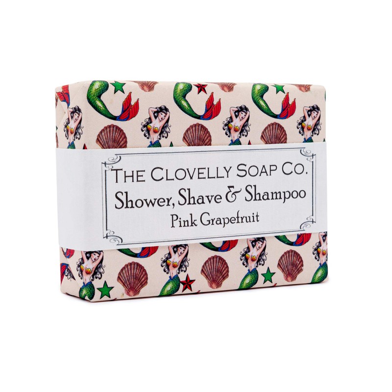 Clovelly Soap Co Natural Handmade Pink Grapefruit Shampoo Soap Bar