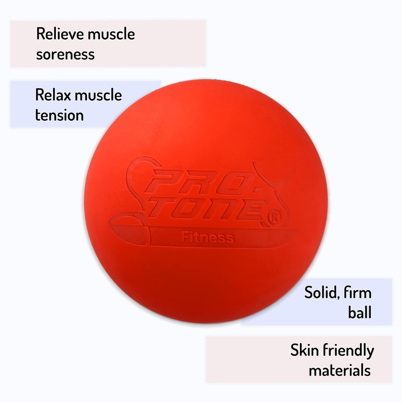 PROTONE Lacrosse Ball/Massage Ball for Trigger Point Massage/Rehab/Physiotherapy (Orange)