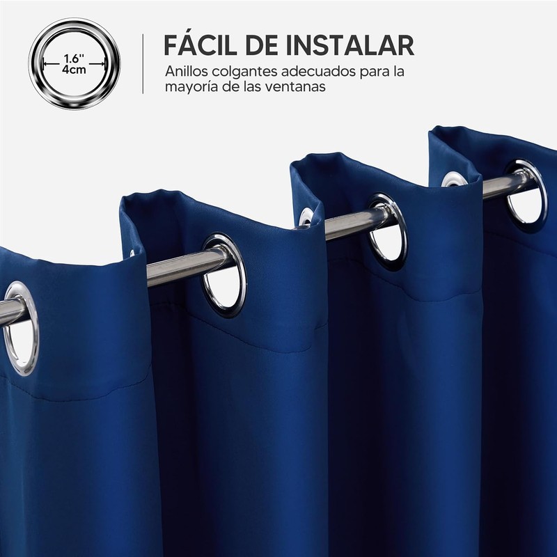 OSLIFE 2 Paneles Cortinas Blackout, Aislamiento Térmico para Sala/Recámara Ventana,Suave