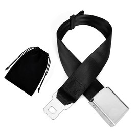 ZEBWAY Airplane Seat Belt Extender, Adjustable 7-32"" Airplane Seatbelt Extender - FITS ALL Airlines in US Except Southwest (Black)