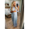 PinkBlush Light Blue Striped Button Down Maternity Maxi Dress
