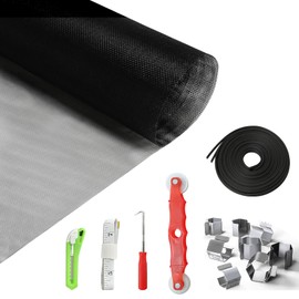 Window Screen Repair Kit 48"x118" - Includes Full Tools Set Replacement Window Screens for House Windows & Screen Doors, Durable Easy to Install for Sliding Screen Door Repair for Patio