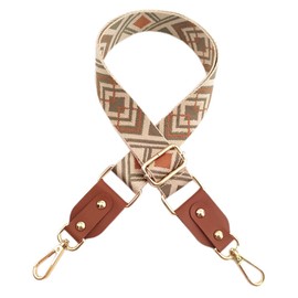 Anevous Boho Shoulder Strap, 3.8 cm Wide Bag Strap, Adjustable Shoulder Strap, Replacement Belt Shoulder Strap Strap, for Crossbody Canvas Bag, Handbag Accessories, Brown J