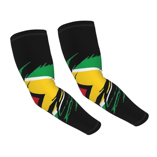 GDUUASB Cute Guyana Flag Sun Protection Arm Sleeves Guyanese Cooling