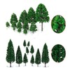 NUOLUX 22pcs Green Mini Tree Set Scenery Architectural Landscape Model