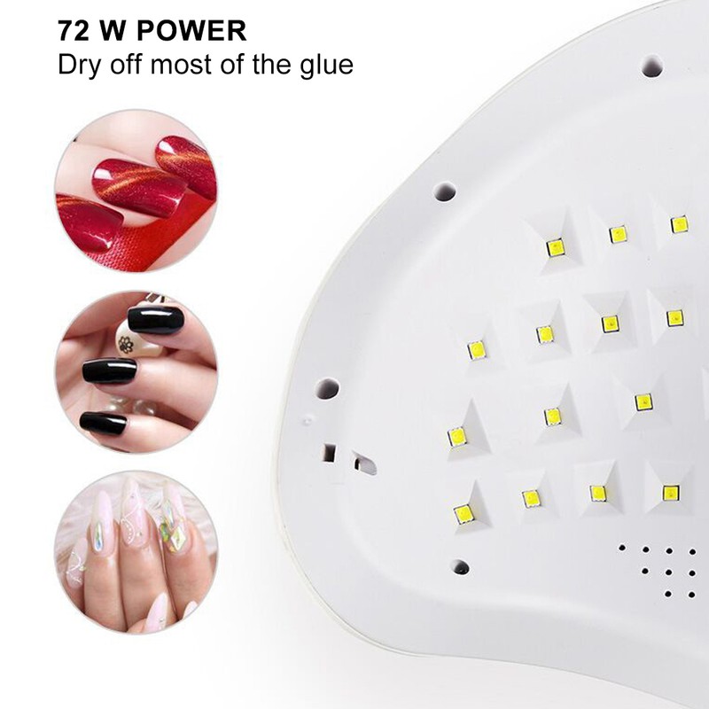 Intelligent 72W Nail Art Lamp Dryer Fast Drying Gel Polish