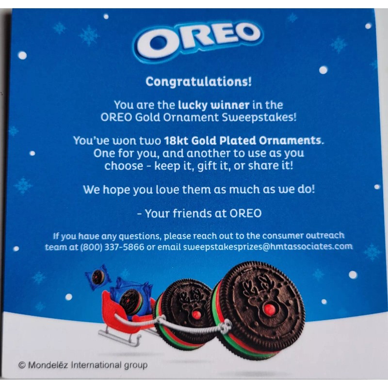 LIMITED EDITION OREO 18kt Gold Plated Ornament