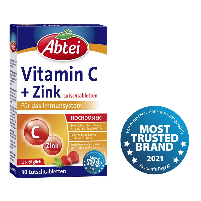 Abbey Vitamin C Plus Zinc 30 Tablets 5000010028 30