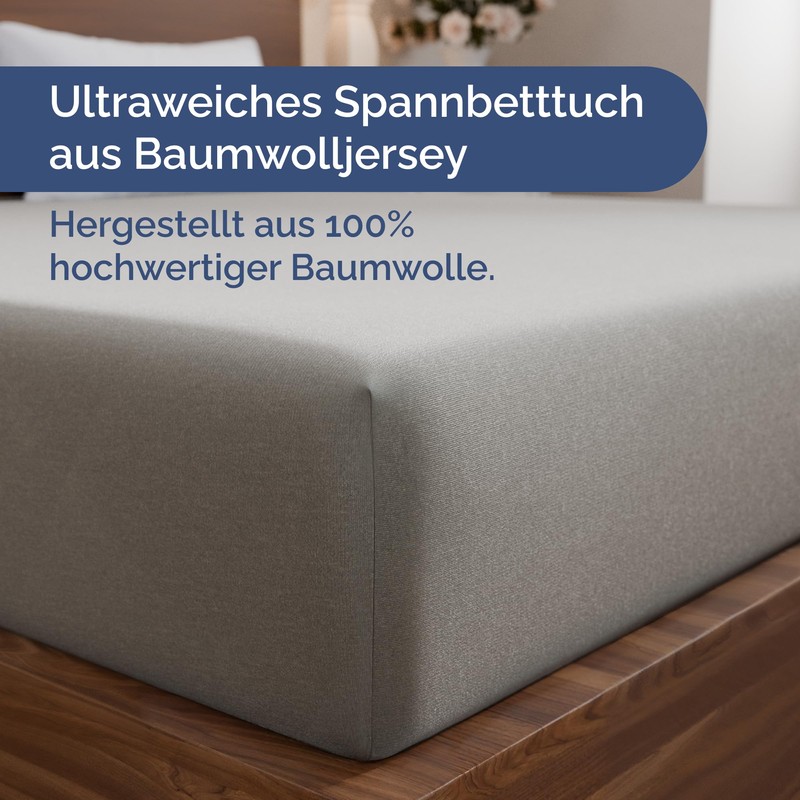 Fitted Sheet 160 x 200 cm - 100% Cotton, Elastic