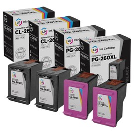 LD Products Remanufactured Replacement for Canon 260 and 261 Ink Cartridges 260XL 261XL 260 XL 261 XL PG-260 XL CL-261 XL Compatible with Pixma TR7020 TS5320 TS6420 TS6400 (2 Black, 2 Color, 4-Pack)