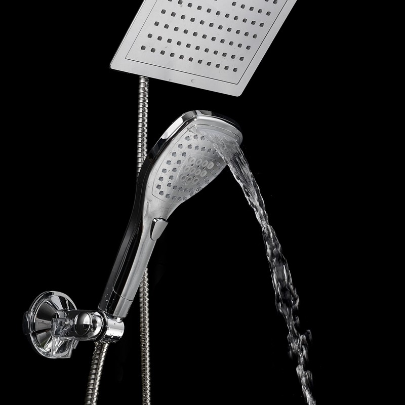 Dream Spa Ultra-Luxury 9" Rainfall Shower Head/Handheld Combo. Convenient Push-Button