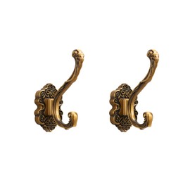 SDH Antique Brass Coat Hooks – Heavy Duty Wall Mounted – Vintage Decorative for Coats, Towels, Keys & Purse – Rust Resistant & Easy Installation Kit Included