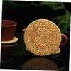 Gatuida 4Pcs Rattan Woven Heat Insulation Mats Handmade Coasters Bowl