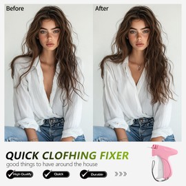 Stitch Gun For Clothes Kit, Includes Quick Stitch Sewing Gun, 6 Micro Needle, 2000 Micro Fasteners(1000 Black & 1000 White), Clothing Stitch Gun Used For Quick Stitching And Fixing (pink)