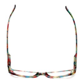 Calabria 759 Rectangular Colorful Reading Glasses +0.75 Red Women Readers Stylish Eyeglasses Matching Soft Case Included