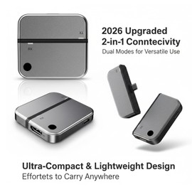 SLINYA Upgraded Type-C Wireless HDMI Transmitter Receiver Kit | Plug-and-Play 2.4G/5.8G Dual-Band, 4K Decode to 1080P 60Hz, Long Range Mirroring for Phone/Tablet/Laptop/PC to Monitor/Projector/TV Box