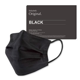 Refreshing Comfortable Non-woven Mask, Japanese Organization Certified, Ear Pain-Resistant, 50 Pieces, Color Mask, Small, Adult, Size M, Approx. 6.5 x 3.5 inches (16.5 x 9 cm), Black