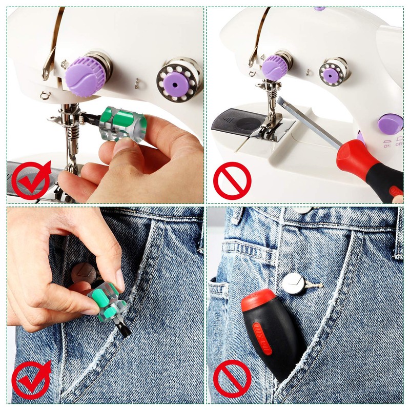 Sewing Machine Mini Short Screwdriver Tool Kit Includes Flat Head