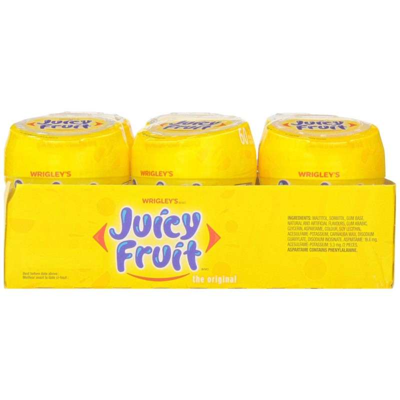 Juicy Fruit Sugar-Free Gum, 6x60ct, 360 Pieces {Imported from Canada}