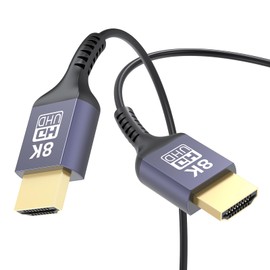 ZeniKon Ultra Thin HDMI Cable 2FT 8K, Short HDMI 2.1 Cable 2 Foot Flexible Slim HDMI Cord 48Gbps High Speed 8K@60Hz, 4K@60Hz, 2K, 1080P, Dynamic HDR for HDTV, Monitor, Camera, HDMI Switch