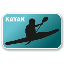 2 x 10cm Kayaking Vinyl Sticker Decal Laptop Car Kayak Canoe Rafting #6552 (10cm Wide x 6cm Tall)