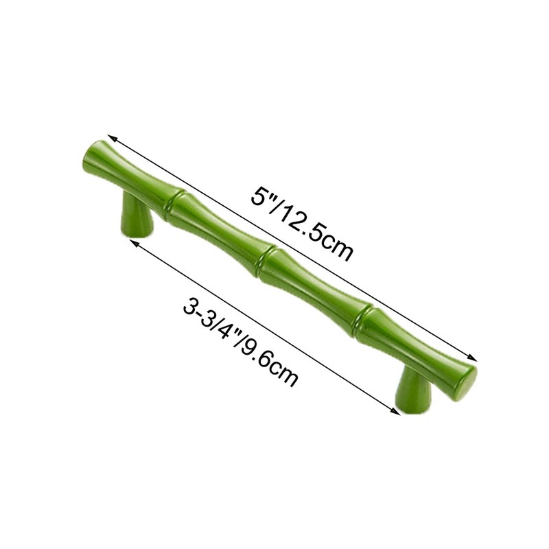 AchNau 10pcs Cabinet Handles Hole Centers 3-3/4",Bamboo Shape Kitchen Cupboard