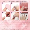 Ombre Press on Nails Short Almond Fake Nails French Tip