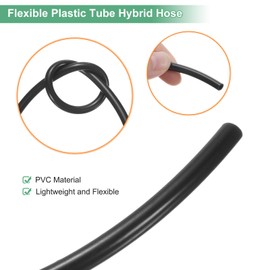 M METERXITY Black Vinyl Tubing, 10 Ft Length 0.12" ID x 0.20" OD PVC Flexible Plastic Tube Hybrid Hose, Flexible PVC Pipe Transfer Liquid Gas for Pond Fountain Garden/Industrial Conveying