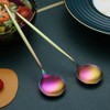 Matt Rainbow Dinner Spoons 6 Piece, 8.1'' Stainless Steel Tablespoons,