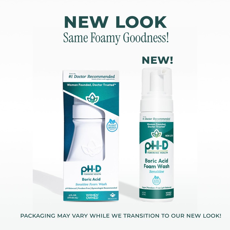 pH-D Feminine Health Boric Acid Foam Wash – pH-Balanced, Paraben-Free,