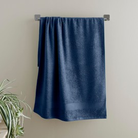 Catherine Lansfield Anti Bacterial Soft & Absorbent Cotton Bath Towel Navy Blue