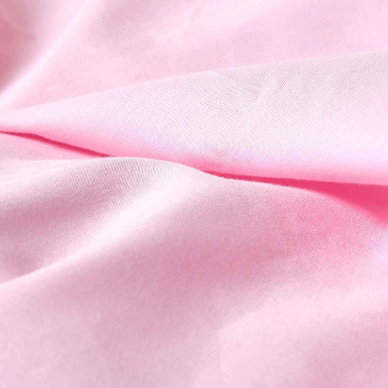 HOMESCAPES Perkal Bettlaken ohne Gummizug rosa 178x255 cm, Baumwoll-Betttuch ohne