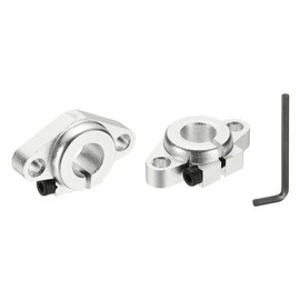 MECCANIXITY SHF12 Aluminum Linear Rod Rail Shaft Support, 12 mm ID Linear Rail Mounting Bracket Motion Rod Clamping Guide Support for 3D Printer, Pack of 2