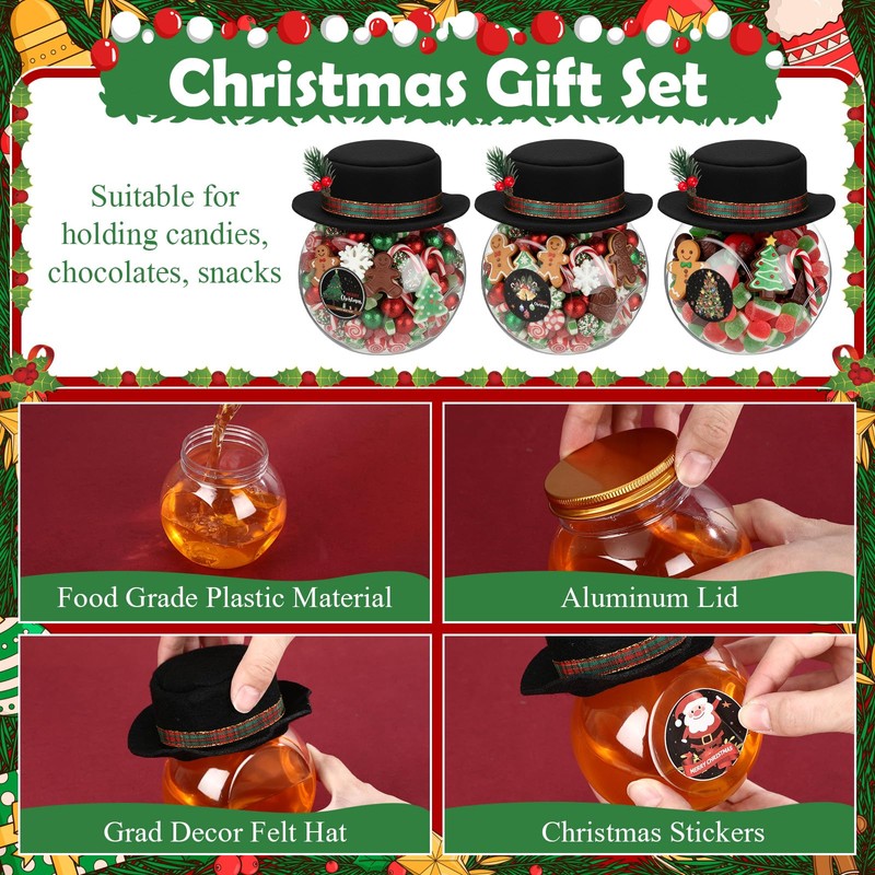 20 Set DIY Christmas Mason Jar with Lids and Felt