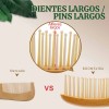 Peine Natural Bambú Cerdas Anchas Ecológico Cabello Sano F