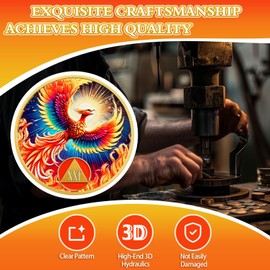 Phoenix of Light 21 Year Sobriety Coin, Rebirth in Fire AA Coin - Addiction Recovery Chip with Token Capsule, Alcoholics Anonymous Sobriety Gifts for Men and Women