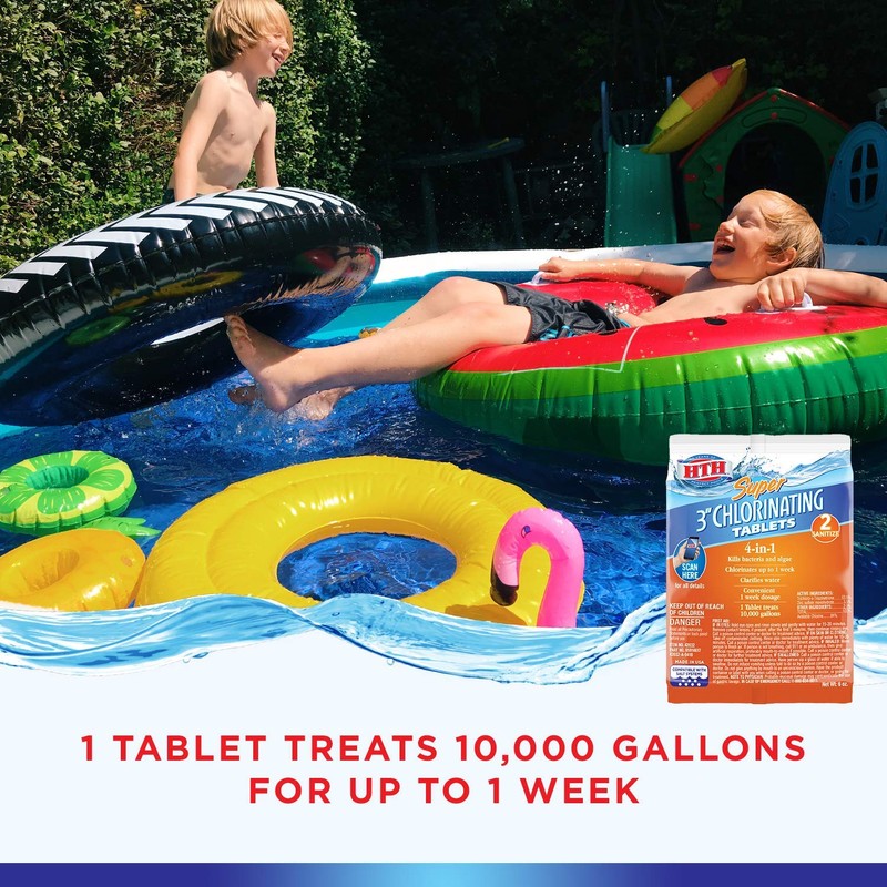 HTH 42032 Super 3-inch Chlorinating Tablets Swimming Pool Chlorine Sanitizer,