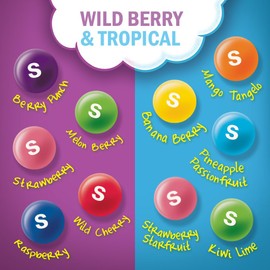 Skittles Flavor Mash-Ups Wild Berry and Tropical Candy, 7.2 Ounce (12 Bags) (Pack of 12)