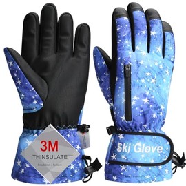 Odtmger Ski Gloves, Warm and Breathable Snow Gloves for Various Cold Winter Outdoor Sports