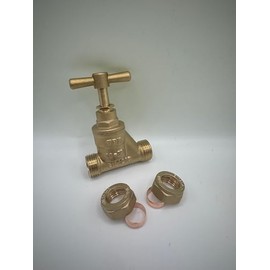 15mm Brass Stopcock Valve, Compression Connection, BS1010 and BS EN1213 Compliant