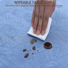 Morbuy Round Outdoor Tablecloth, 120 cm, Plastic Tablecloth, Washable, Beige Oilcloth, Weatherproof, Small Table Cloth for Kitchen, Garden, Outdoor (for Tables from 105 to 110 cm)