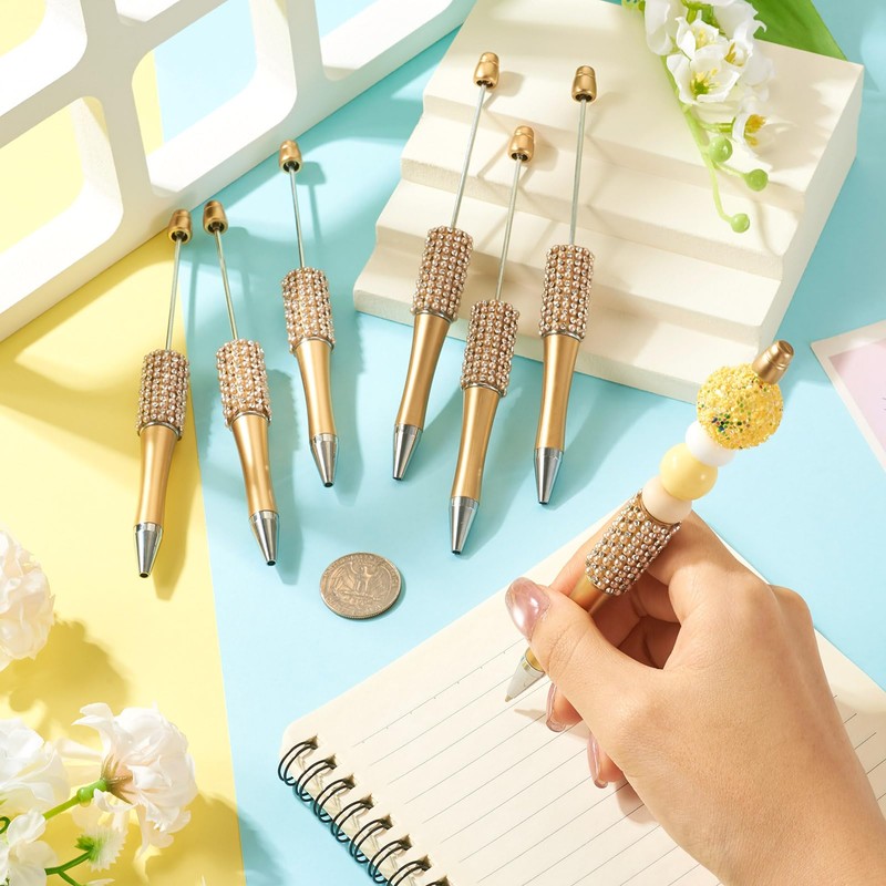 Beadthoven 10pcs Pearl Diamond Beadable Pens, Rhinestone & Crystal Bling