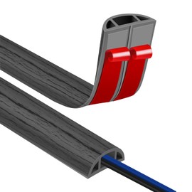 Floor Cord Cover for Wires 12FT Cord Hider Wire Cover Self Adhesive Cable Management for Floors Prevent Cable Trips Cable Floor Cover Cable Cavity 0.39" W x 0.27" H