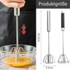Semi-automatic stainless steel whisk, 2 pieces, stainless steel whisk for