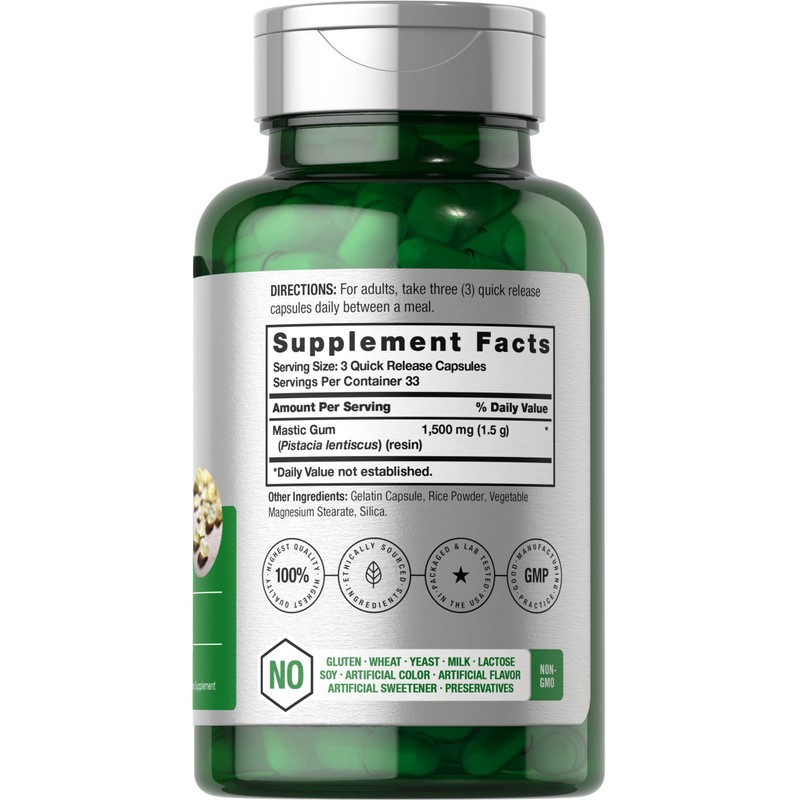 Horbäach Mastic Gum | 1500mg | 100 Capsules | Non-GMO