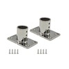 Douzime 2Pcs Boat Rectangle Hand Rail Base, Marine Grade 316