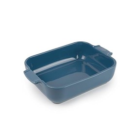 PEUGEOT - Rectangular Ceramic Baking Dish - 25 cm x 16.8 cm x 6.2 cm - Capacity: 1.4 L - 2-3 Servings - 10 Year Guarantee - Made In France - Light Blue Colour