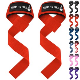 TECEUM - Correas de levantamiento de muñeca con soporte acolchado de neopreno, correas de entrenamiento de muñeca resistentes para hombres y mujeres, 
